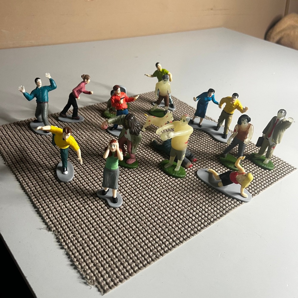 Accoutrements Zombie Deluxe Action Figure Set Glow in the Dark Figures Lot 14pc